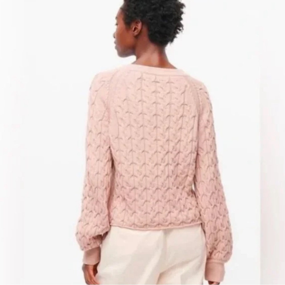 J.Crew Relaxed Fit Cableknit Crew Sweater in “Warm Clay” - 100% Cotton